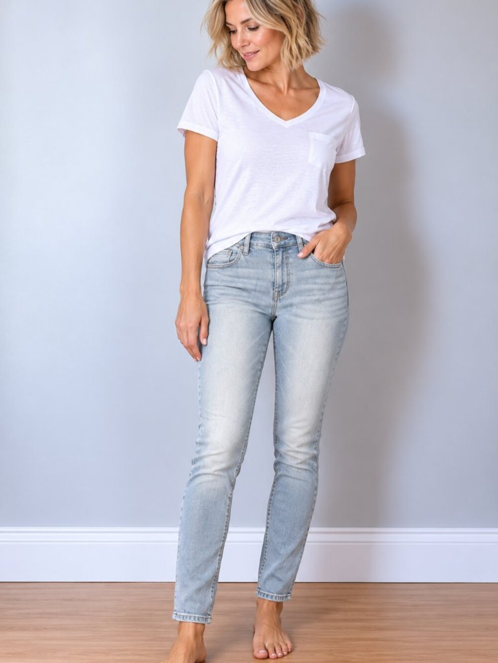 Levi's 711 Skinny Jeans Light Wash Blue Mid Rise Stretch Size 30